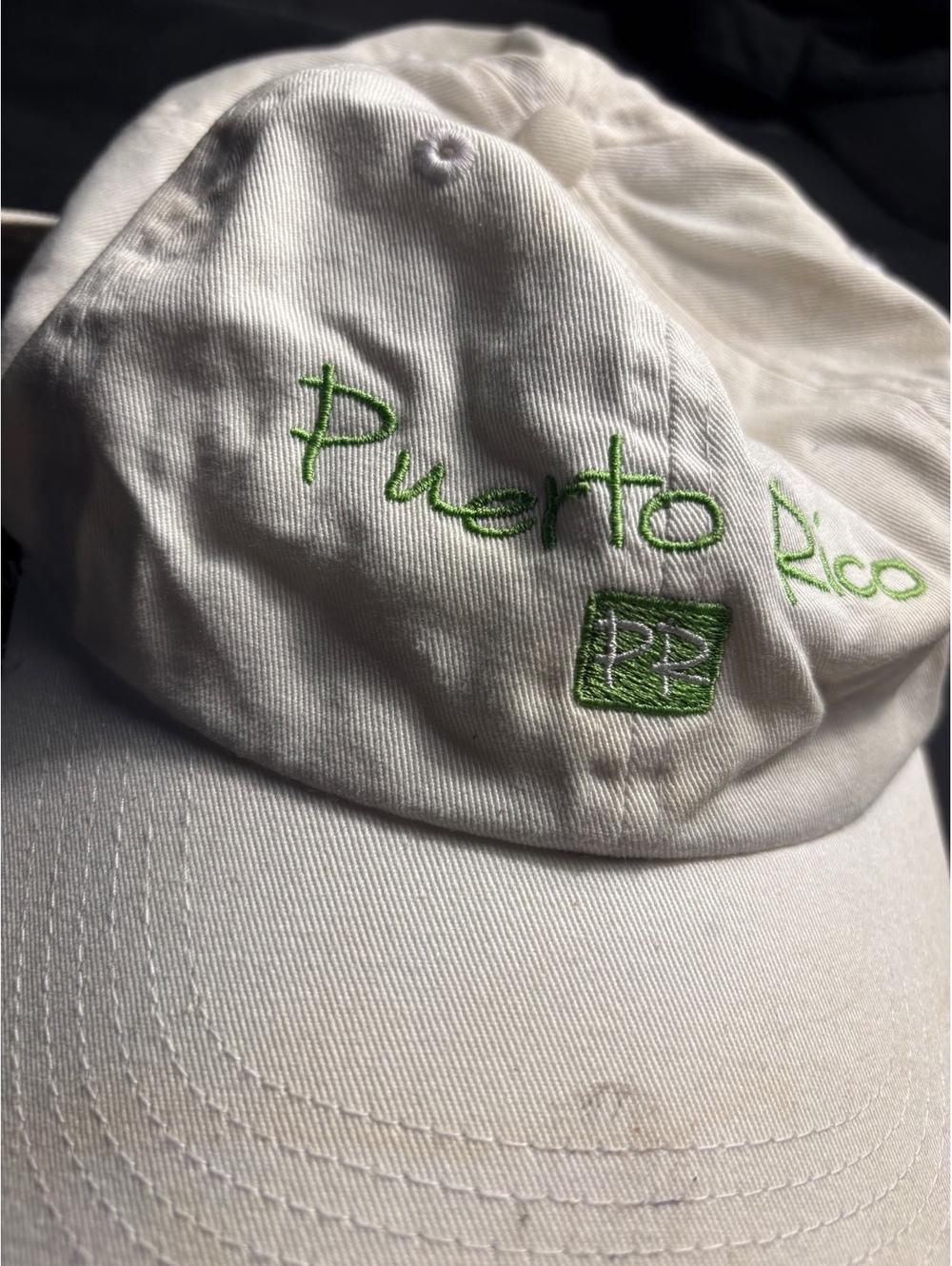 White Puerto Rico Embroidered Baseball Cap - Picture 2 of 5